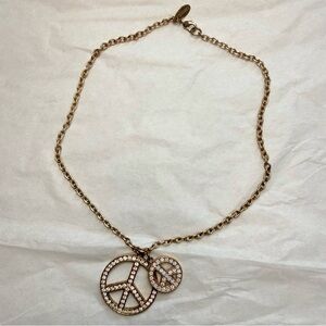 Tommassini Jewlery Double Peace Sign Pendant Necklace